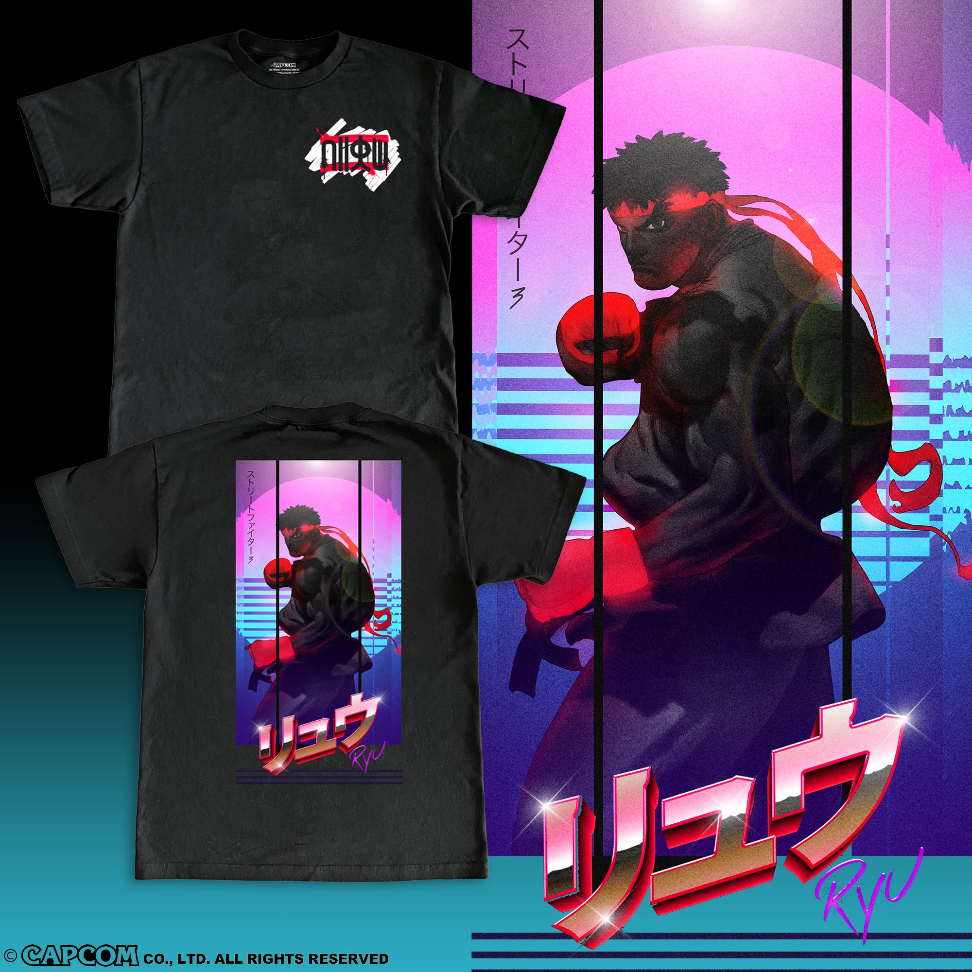 CAPCOM STREET FIGHTER RYU RETRO TSHIRT – Nerds Clothing