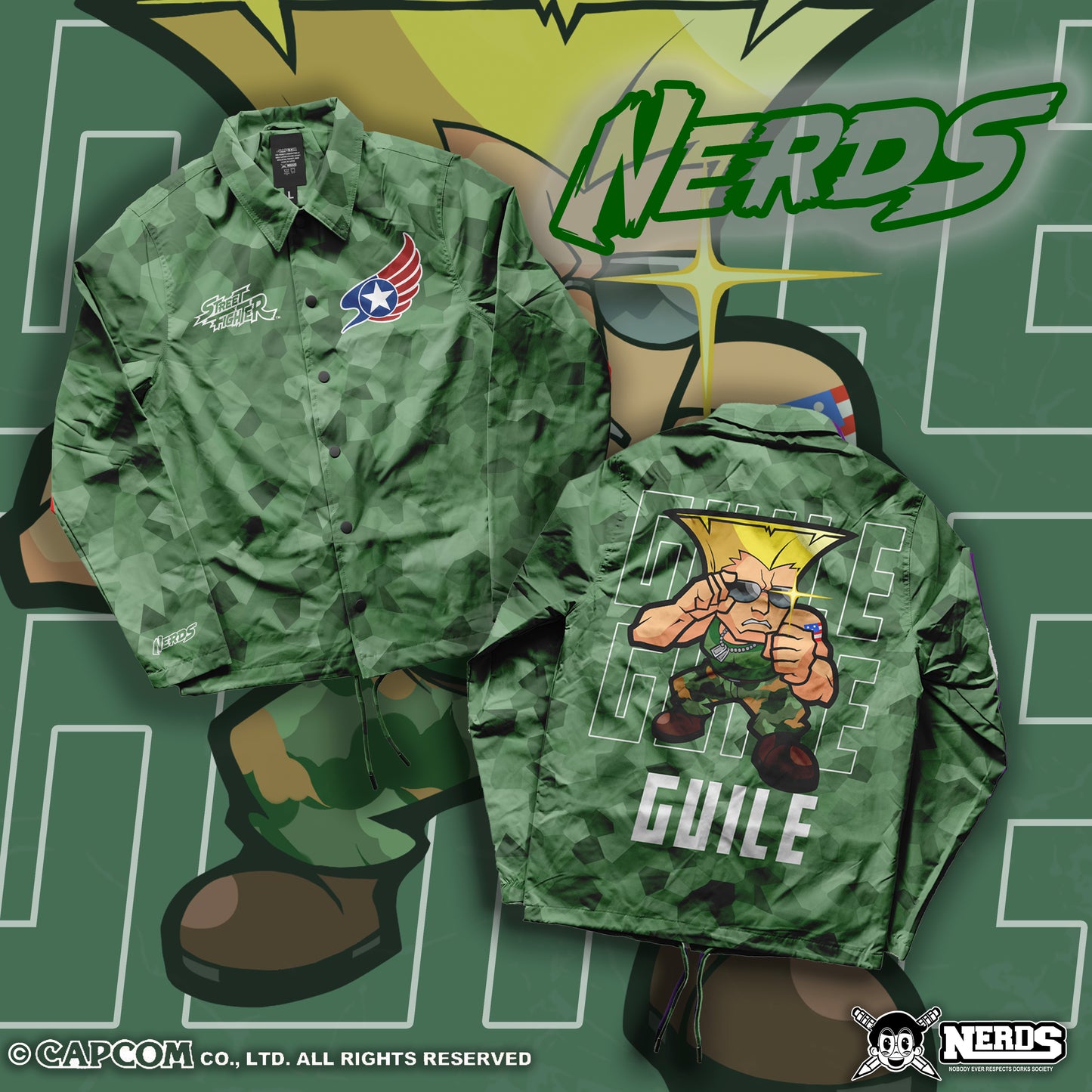 CAPCOM STREET FIGHTER GUILE COACHES JACKET